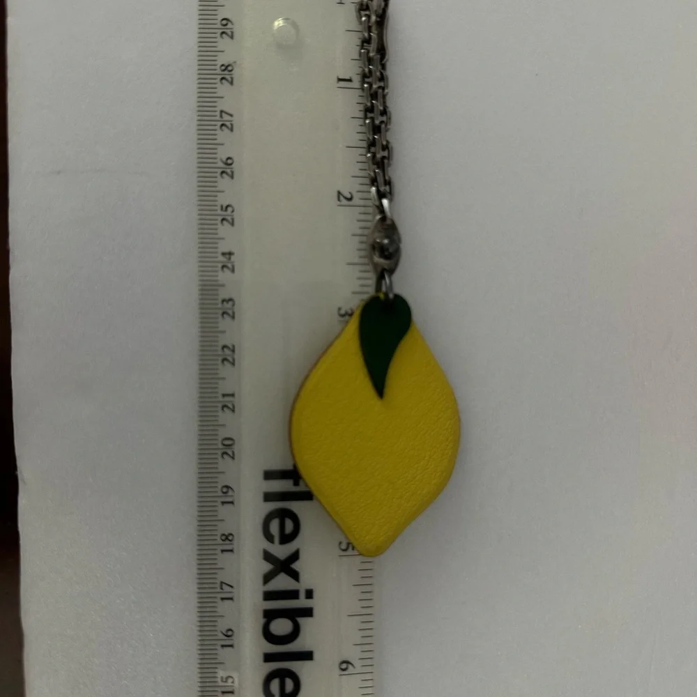 HERMES Lemon Leather Bag Charm Yellow READ - Picture 13 of 16